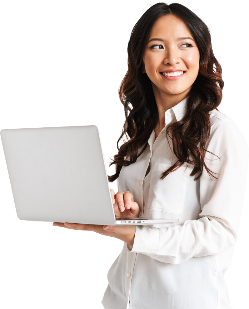 Young woman on laptop.